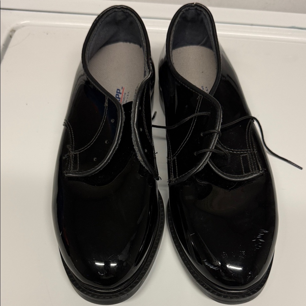 Classic Black Patent Derby Shoes for Men - oil and skid resistant